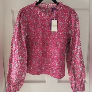 JCrew NWT Long-sleeve ruffleneck top in Liberty® Summer Blooms fabric